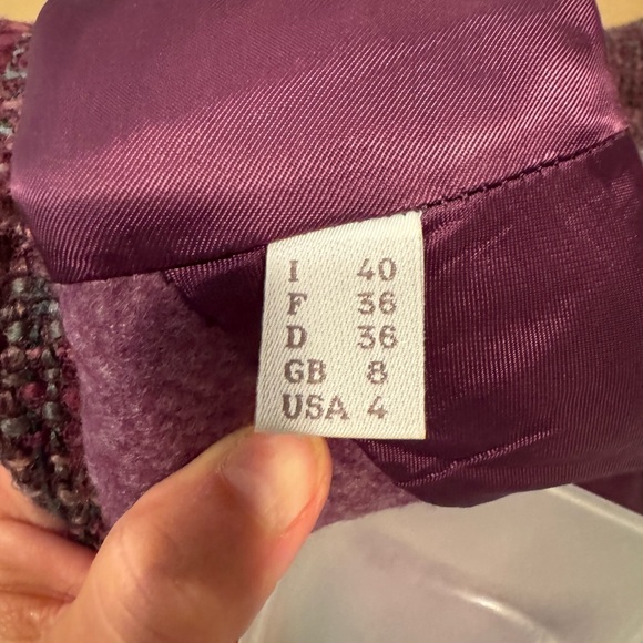 Philosophy di Alberta Ferretti Purple Tweed Coat - Size 4 - Picture 11 of 15